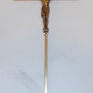 Jesus Metal Cross INRI Brass Finish Wall Hanging Catholic Crucifix Spiritual