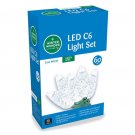 Clear Cool White LED C6 String Light Set 60 Lights 18.3ft. Total Length Clear Cool White LED C6 String Light Set 60 Lights 18.3ft. Total Length