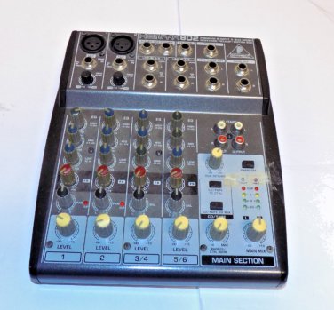 Behringer XENYX Q802 8-Input 2-Bus Mic Preamp Mixer No Power Supply Untested