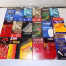 Lot Of 20 Various VHS T-120 6 Hour VCR Blank Video Tapes NEW SEALED Most Premium