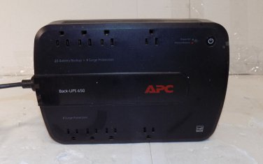 APC Back UPS Model BE650G1 Battery Backup Surge Protect 8-Outlet 390W No Battery