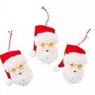 Winter Wonder Lane Santa Face Ornaments, 3-Pack New