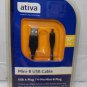 Ativa 10 Foot Mini-B USB Cable 212-664 4 Pin Mini-B Connector to USB