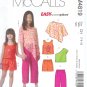 M4819 McCall Pattern EASY ENDLESS OPTIONS Poncho Tops Shorts Capri Pants  Childs/Girls Size 7-8-10