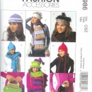 M4986 McCalls Pattern FASHION ACCESSORIES Hats, Mittens, Scarves and Handbags Misses Size OSZ