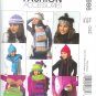 M4986 McCalls Pattern FASHION ACCESSORIES Hats, Mittens, Scarves and Handbags Misses Size OSZ