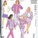M6287 McCalls Pattern Unlined Jacket,Tops,Pants & Shorts Misses Size S, M, L - For Stretch Knits