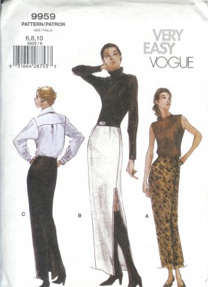 V9959 Vogue Pattern VERY EASY Skirt Misses/Miss Petite Size 6,8,10