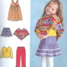 S4437 Simplicity Pants, Skirt, Jumper, Poncho, Knit Top Toddler Size 1/2-4
