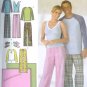 S4380 Simplicity Pants, Slippers in 3 Sizes, Knit Top, Blanket UNISEX Size A XS-XL/ 8-18