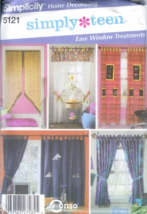 S5121 Simplicity Pattern SIMPLY TEEN Easy Window Treatments