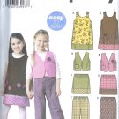 S5489 Simplicity Pattern EASY Jumper, Vest, Pants, Skirt Girls Size A 3,4,6,8
