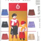 M4576 McCall Pattern "6 Great Looks in 1 Pattern" Skorts Childs / Girls Size CCE 3-4-6