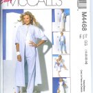 M4468 McCalls EASY Duster or Shirt,Top,Bias Skirt & Pants in 2 Lengths Misses/Miss Petite Size12-18