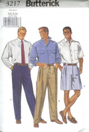 B3217 Butterick Pattern Shirt, Shorts, Pants Men Size  L, XL
