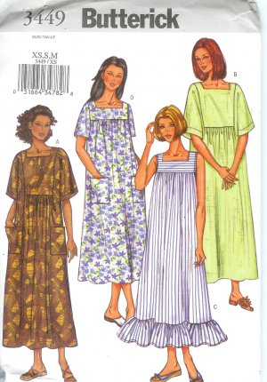 B3449 Butterick Pattern EASY Dress Misses/Miss Petite Size XS, S, M