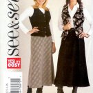 B3941 Butterick Pattern EASY SEE & SEW Vest, Skirt Misses Size 18, 20, 22
