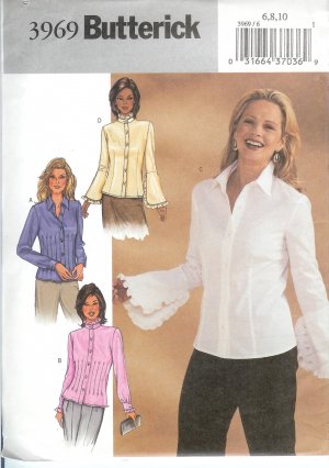 B3969 Butterick Pattern EASY Blouse Misses/Miss Petite Size 6, 8, 10