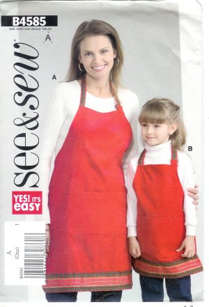 B4585 Butterick Pattern EASY SEE&SEW Apron Adult/Child   OSZ