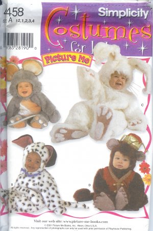 S4458 Simplicity Pattern COSTUMES FOR KIDS "PICTURE ME" Toddler Size A 1/2-4