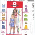 M3602 McCalls Pattern8 GREAT LOOKS Tops, Pull-On Shorts Child/Girl Size CH 7-8-10