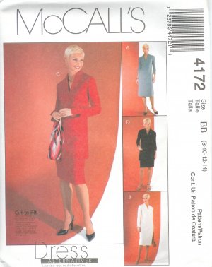 M4172 McCalls Pattern CUT - TO - FIT Dress, Tunics, Skirt Misses/Miss Petite Size BB 8-10-12-14