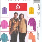 M4227 McCalls Pattern 6 GREAT LOOKS Unlined Jackets, Vests, Scarf Misses/Men Size S-M-L