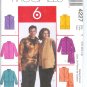 M4227 McCalls Pattern 6 GREAT LOOKS Unlined Jackets, Vests, Scarf Misses/Men Size XL - XXL