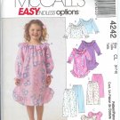 M4242 McCalls EASY ENDLESS OPTIONS Nightgown, Tops, Pants, Child/Girl Size CCE3-4-5-6