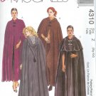 M4310 McCalls Pattern EASY Lined Cape in Two Lengths Misses/Miss Petite Size Y  S-M-L