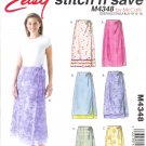 M4348 McCalls Pattern STITCH'N SAVE Wrap Skirts two lengths Misses Size A 8-10-12-14