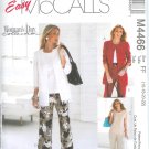 M4466 McCalls Pattern EASY WOMANS DAY Cardigan, Top, Pants Misses Size FF 16-18-20-22