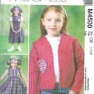 M4500 McCalls  PatternJacket, Dress in two lengths & Hat Toddler/Child Size CF 4-5-6
