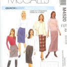 M4520 McCalls Pattern QUICK&EASY Skirts in 5 lengths Misses Size CCD 10-12-14-16