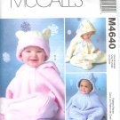 M4640 McCalls FABULOUS FLEECE Buntings and Hats Infants Size
