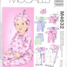 M4632 McCalls LAURA ASHLEY Tops, Sack, Pants, Hat, Blanket  Infants  Size