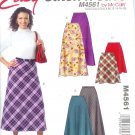 M4561 McCalls Pattern STITCH N SAVE Skirts in two lengths Misses Size A 8-10-12-14