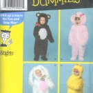 S3996 Simplicity Pattern (FOR DUMMIES) COSTUMES Toddler Size A  1/2, 1, 2, 3, 4