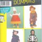 S4005 Simplicity Pattern (FOR DUMMIES) Costume Toddler Size A  1/2, 1, 2, 3, 4