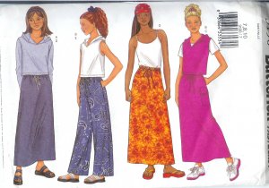 B3150 Butterick  Pattern FAST&EASY Tops, Skirts, Pants Girls Size 7, 8, 10