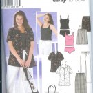 S5571 Simplicity Pattern EASY TO SEW Pants or Shorts, Shirt, Bag & Knit Tankini Womens Size 26W-32W