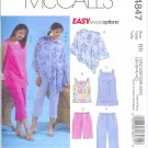M4847 McCalls Pattern EASY OPTIONS Poncho,Top,Tunic,Shorts,Capri Pants Womens Size  18W-24W