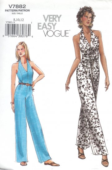 V7882 Vogue Pattern VERY EASY Jumpsuit and Sash Misses/Misses Petite ...