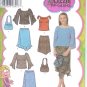 S4896 Simplicity Pattern LIZZIE McGUIRE Skirts, Top, Bag Girls/Girls Plus Size AA 8 -16