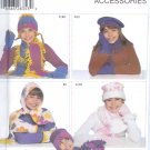 S4847 Simplicity Pattern ACCESSORIES Fleece Hats, Scarves, Mittens Girls One Size