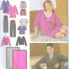S4957 Simplicity EASY TO SEW Pants or Shorts, Knit Nightshirt or Top and Blanket Size AA XS, S, M