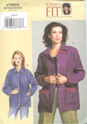 V7855 Vogue Pattern TODAYS FIT Jacket Misses/Misses Petite Size D, E, F