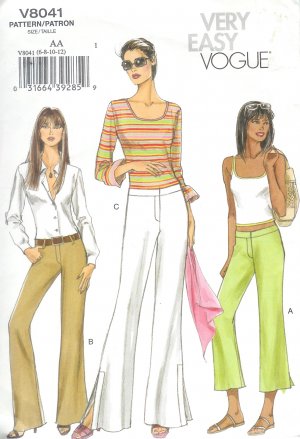 V8041 Vogue Pattern VERY EASY Pants Misses Size AA  6-8-10-12