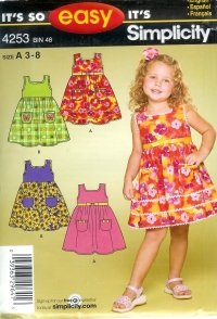 S4253 Simplicity Pattern EASY Dress Childs Size 3 - 8