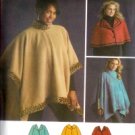 S4358 Simplicity Pattern Fleece Capelets and Poncho with trim variations Misses Size M, L, XL